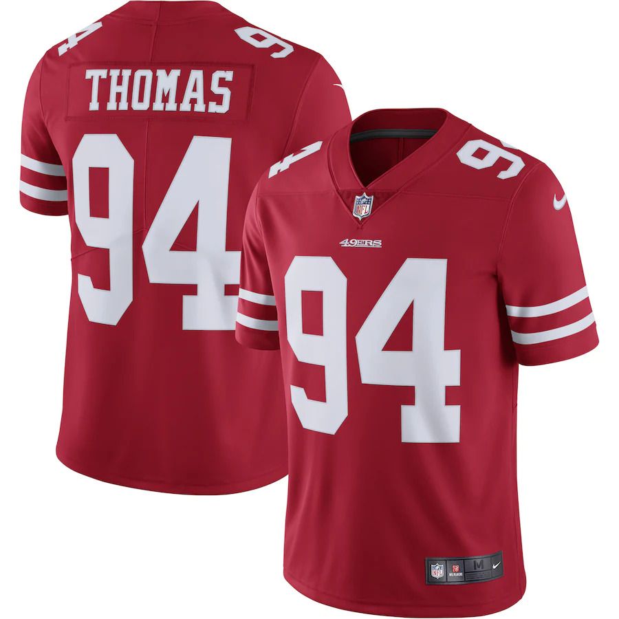 Men San Francisco 49ers #94 Solomon Thomas Nike Scarlet Vapor Untouchable Limited NFL Jersey->san francisco 49ers->NFL Jersey